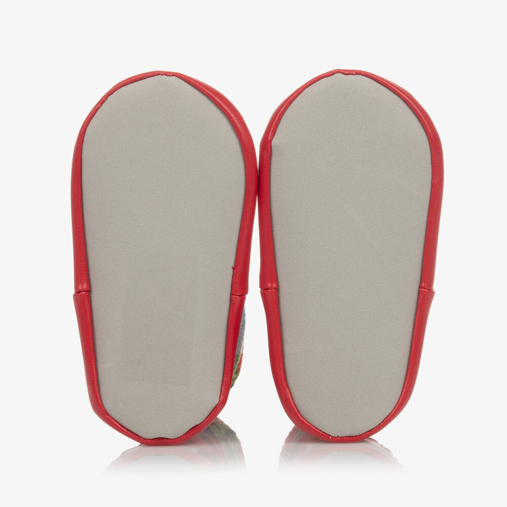 بووال كرافت-جوارب سليبرز جلد صناعي وقطن لون أحمر للأطفال | Childrensalon Outlet