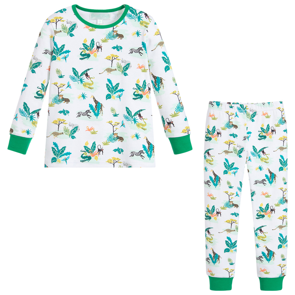 Powell Craft-Белая хлопковая пижама | Childrensalon Outlet