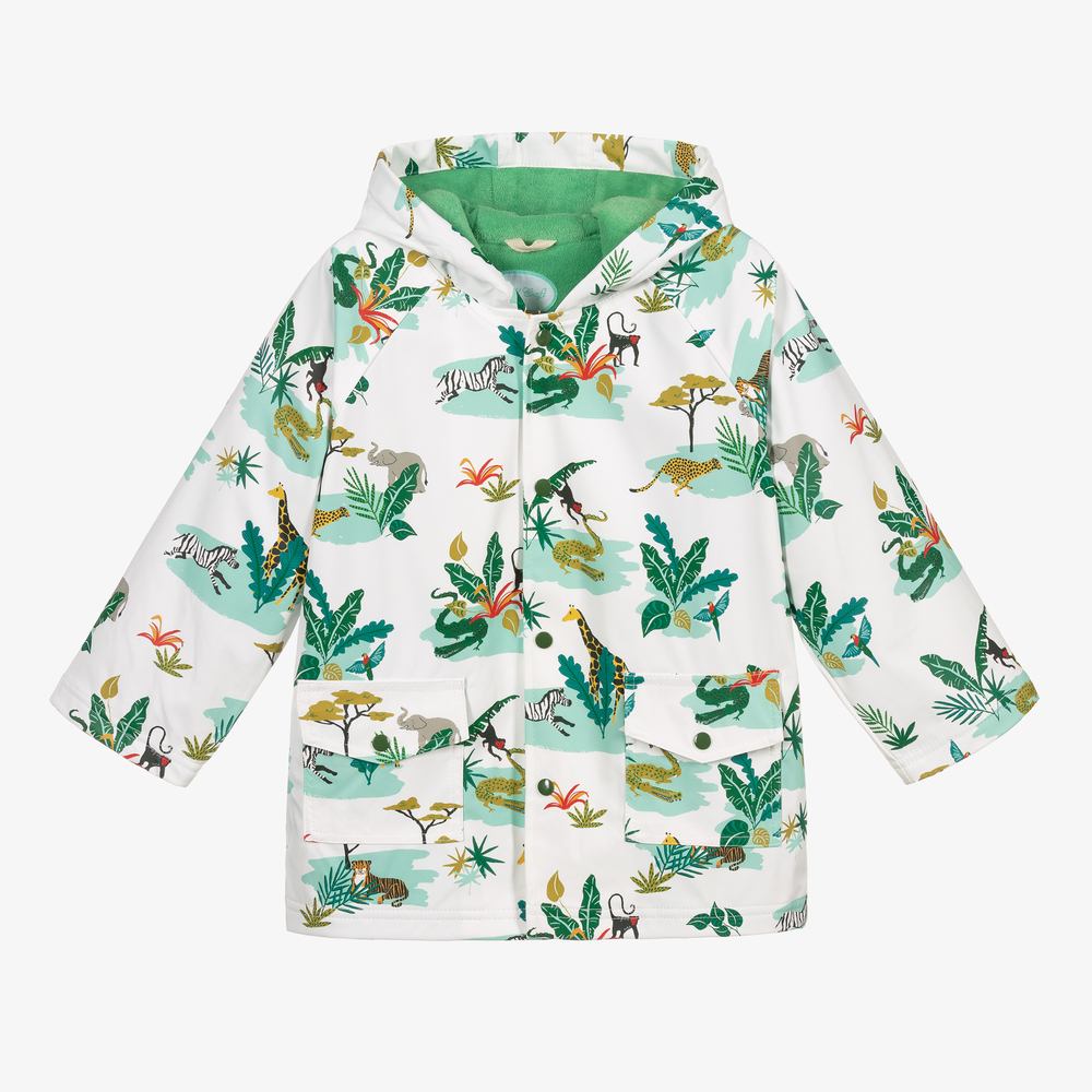 Powell Craft - Imperméable safari blanc et vert  | Childrensalon