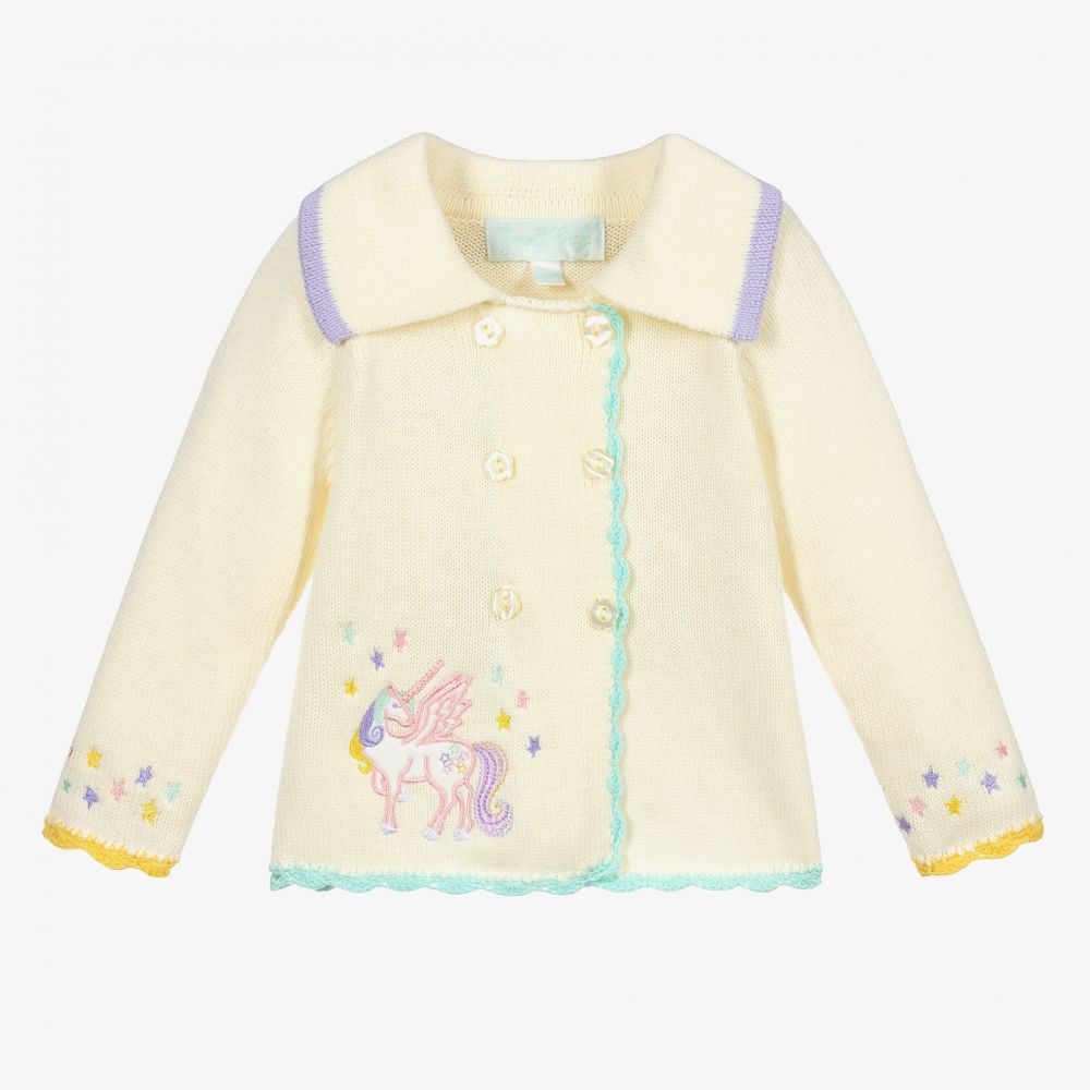 Powell Craft - Yellow Cotton Baby Pram Coat | Childrensalon