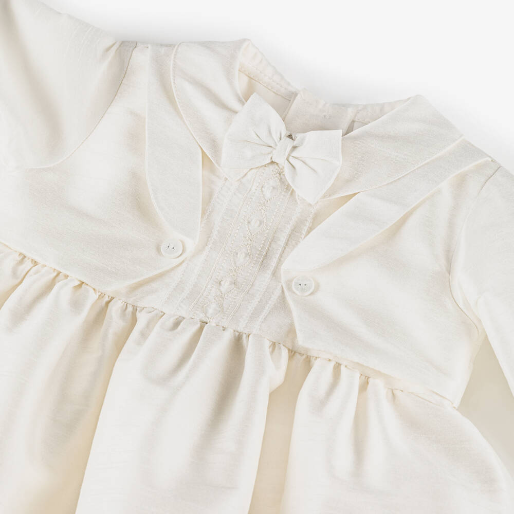 Pretty Originals-Baby Boys Ivory Ceremony Gown & Bonnet Set | Childrensalon Outlet