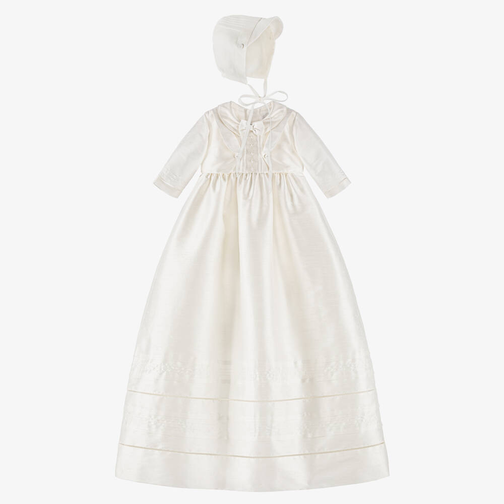 Pretty Originals-Baby Boys Ivory Ceremony Gown & Bonnet Set | Childrensalon Outlet
