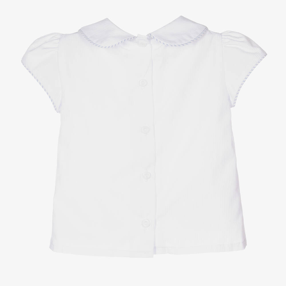 Pretty Originals-Baby Girls Blue Dungaree Shorts Set | Childrensalon Outlet