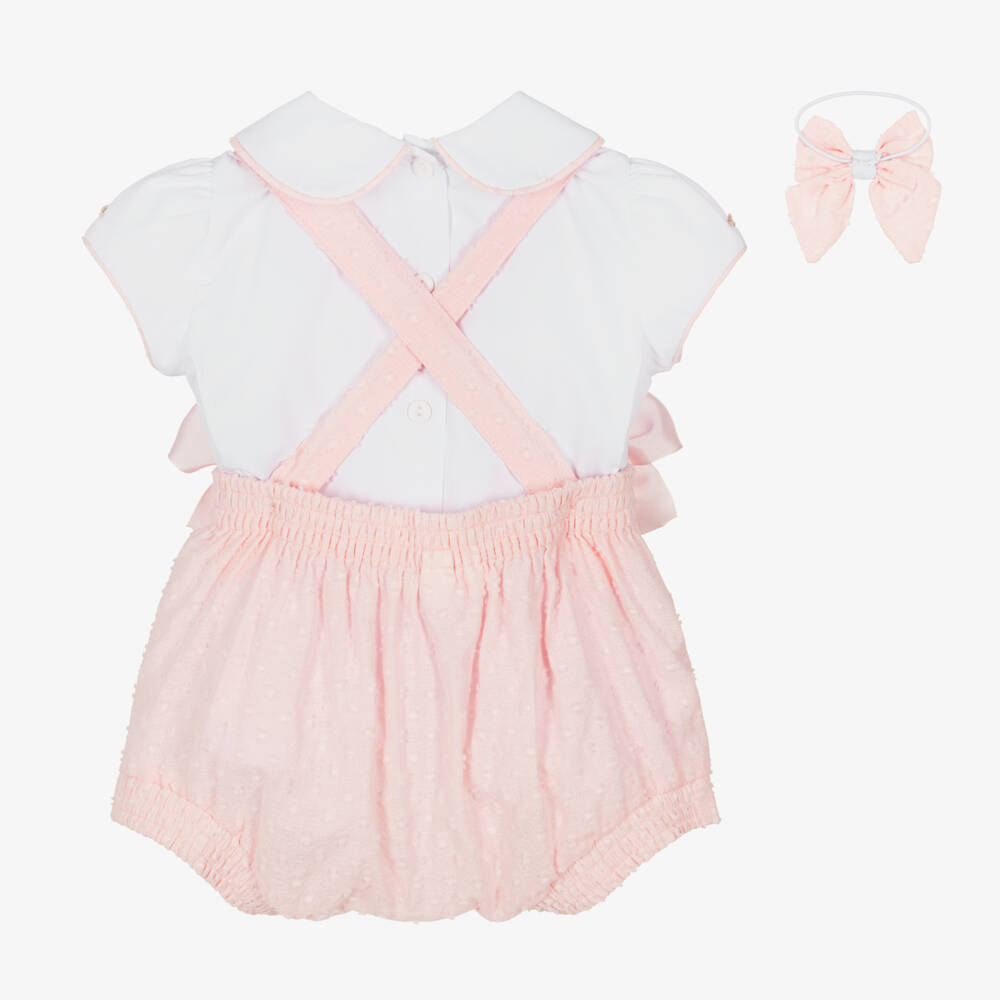 BABINE - Teddy Dungaree Short Set - Pink
