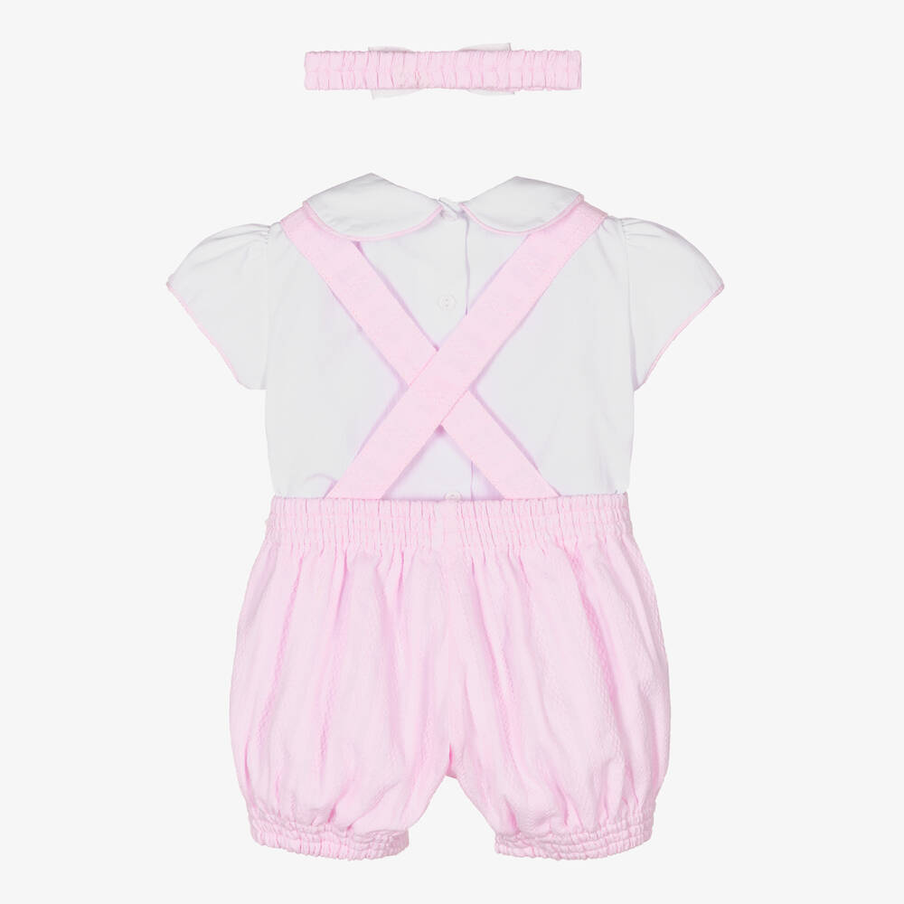 Pretty Originals-Бело-розовый комплект с шортами на бретелях | Childrensalon Outlet
