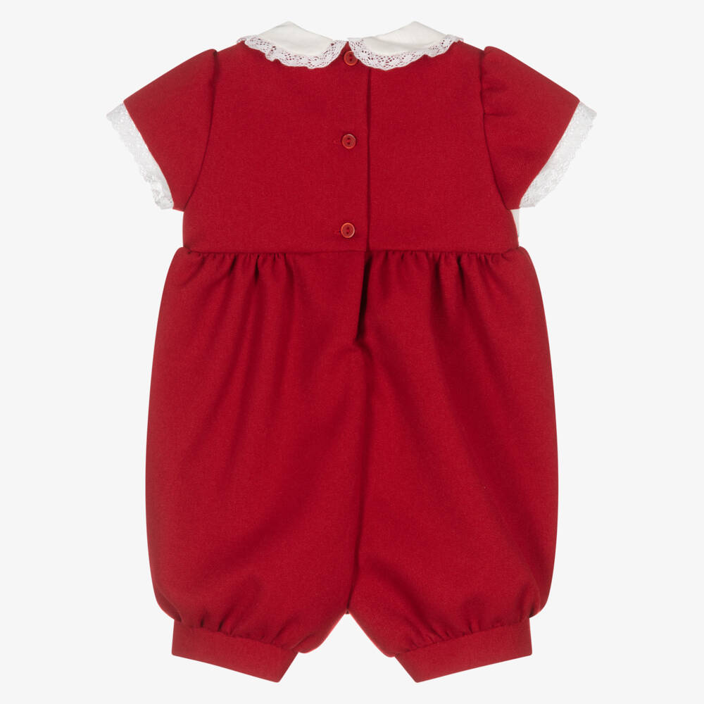 Pretty Originals-Baby Girls Red Embroidered Bird Shortie | Childrensalon Outlet