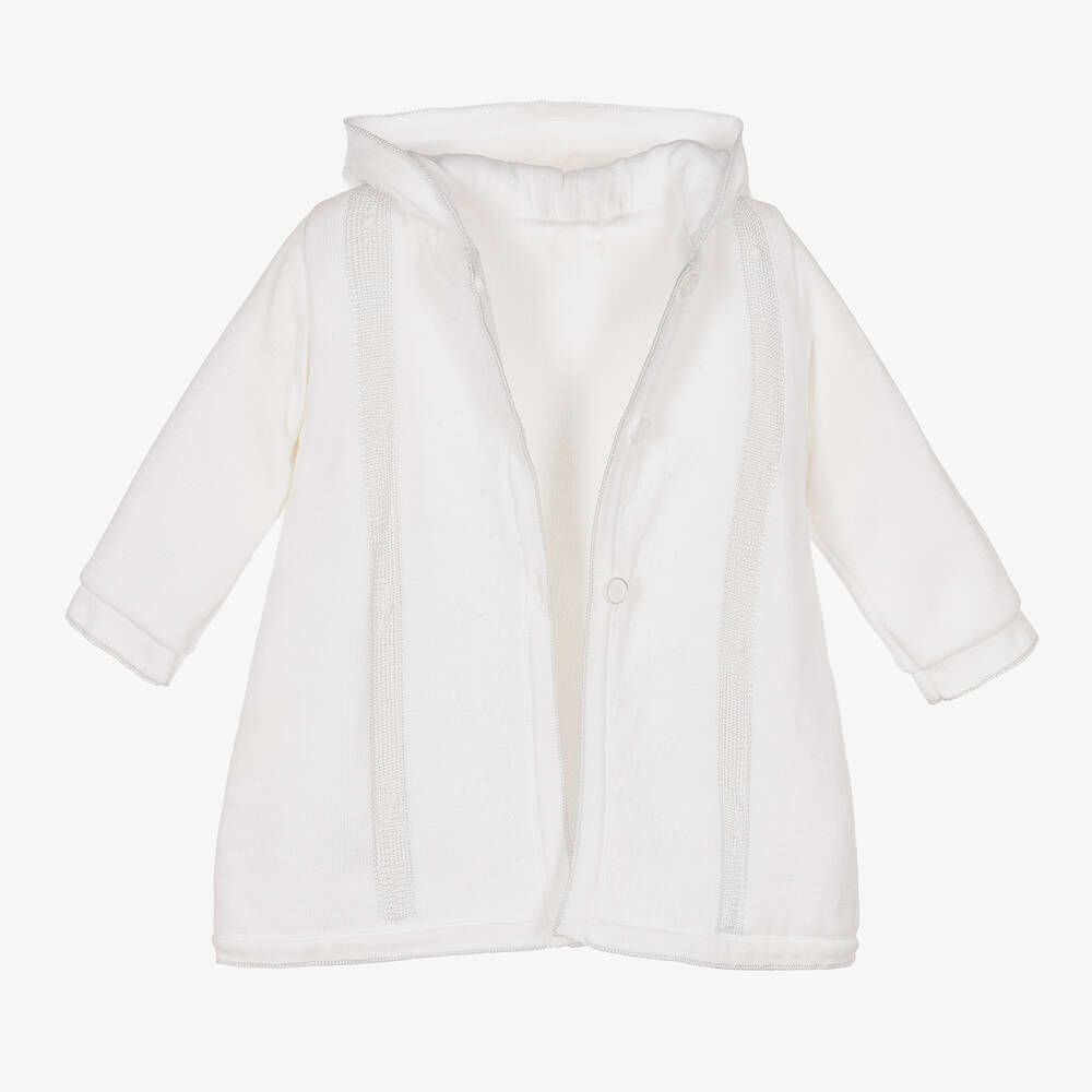 Pretty Originals-Baby Girls White Knitted Coat | Childrensalon Outlet