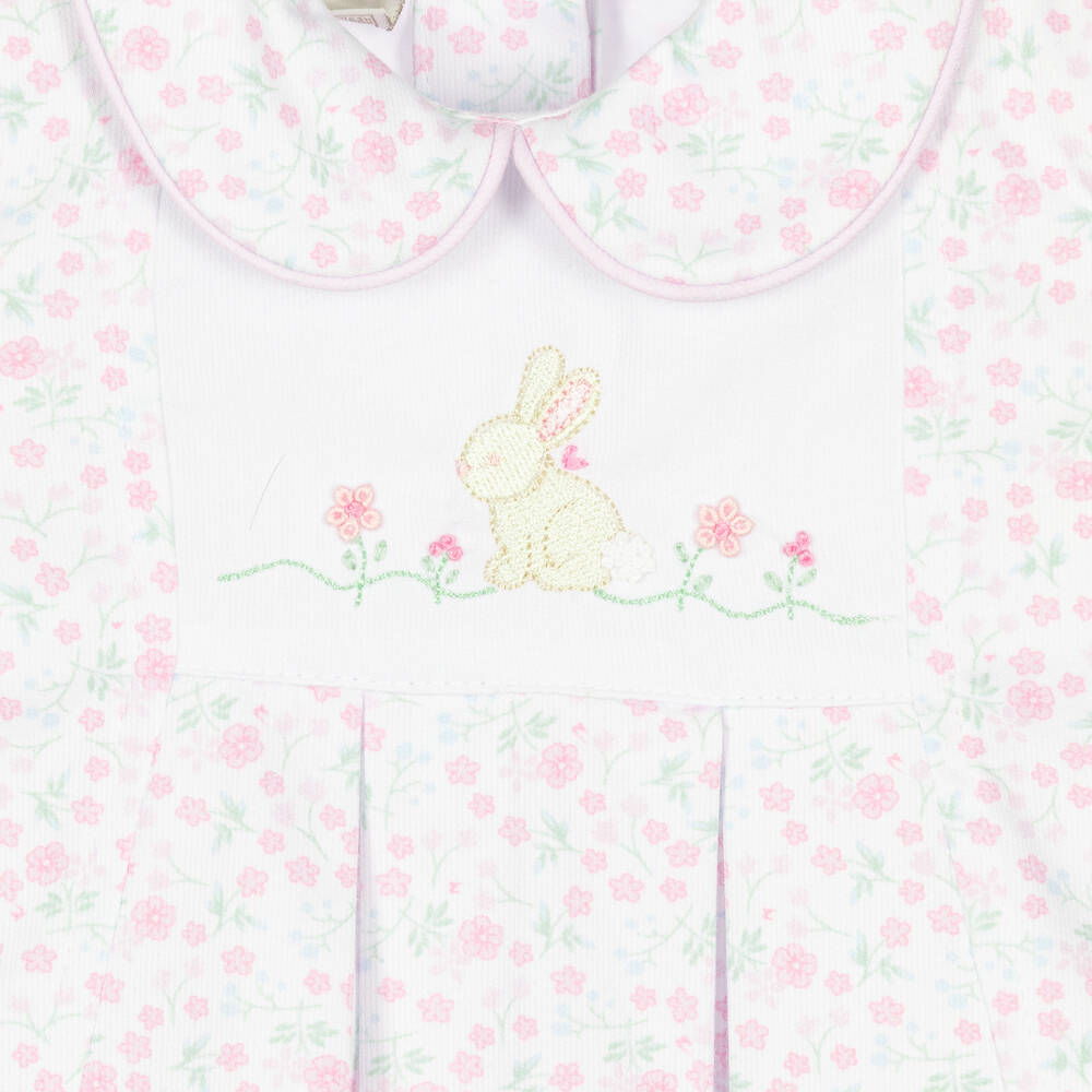 Pretty Originals-Baby Girls White & Pink Cotton Dress Set | Childrensalon Outlet