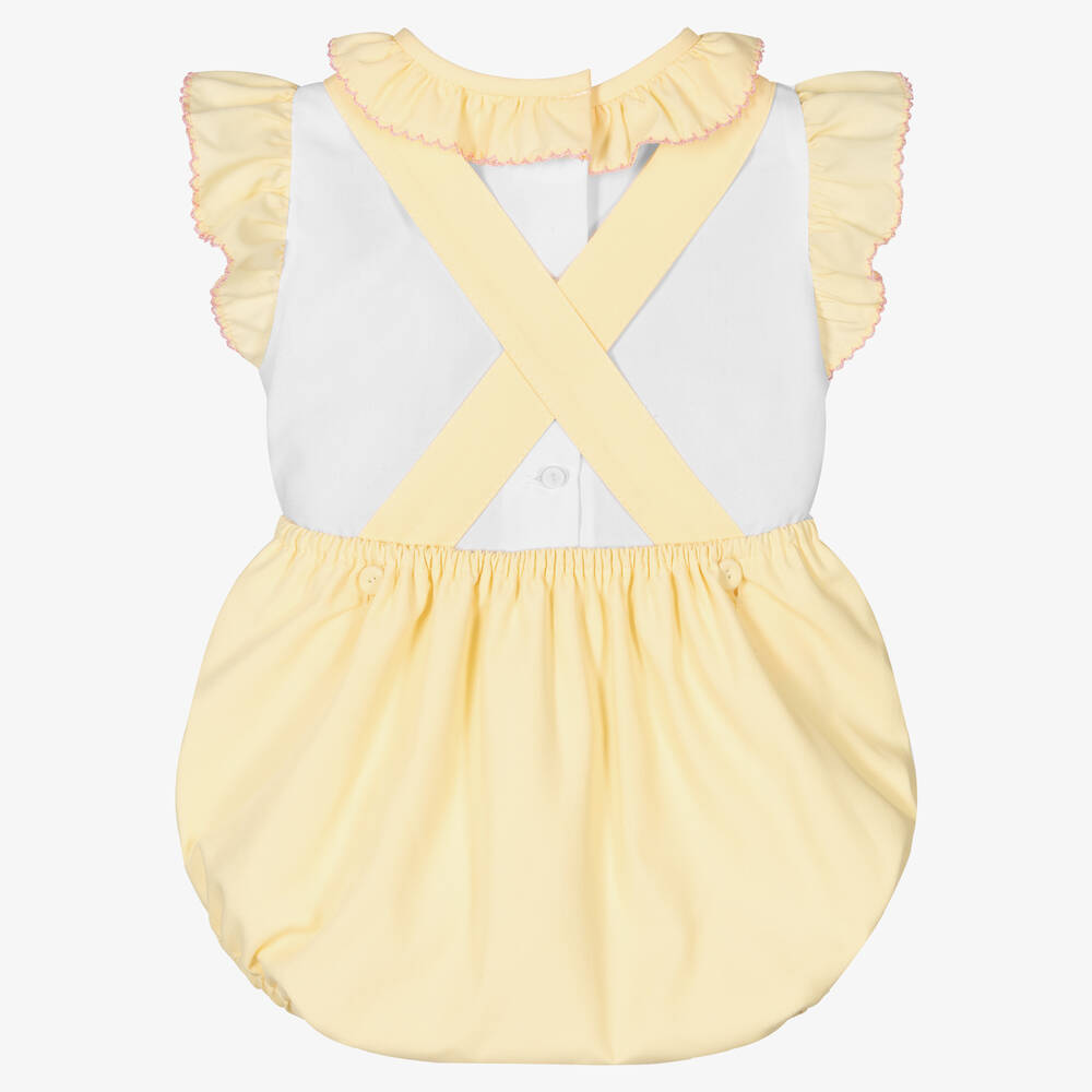 Pretty Originals-Белая блузка и желтый полукомбинезон | Childrensalon Outlet