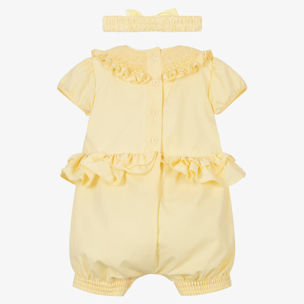 Pretty Originals-Baby Girls Yellow Ruffle Shortie | Childrensalon Outlet