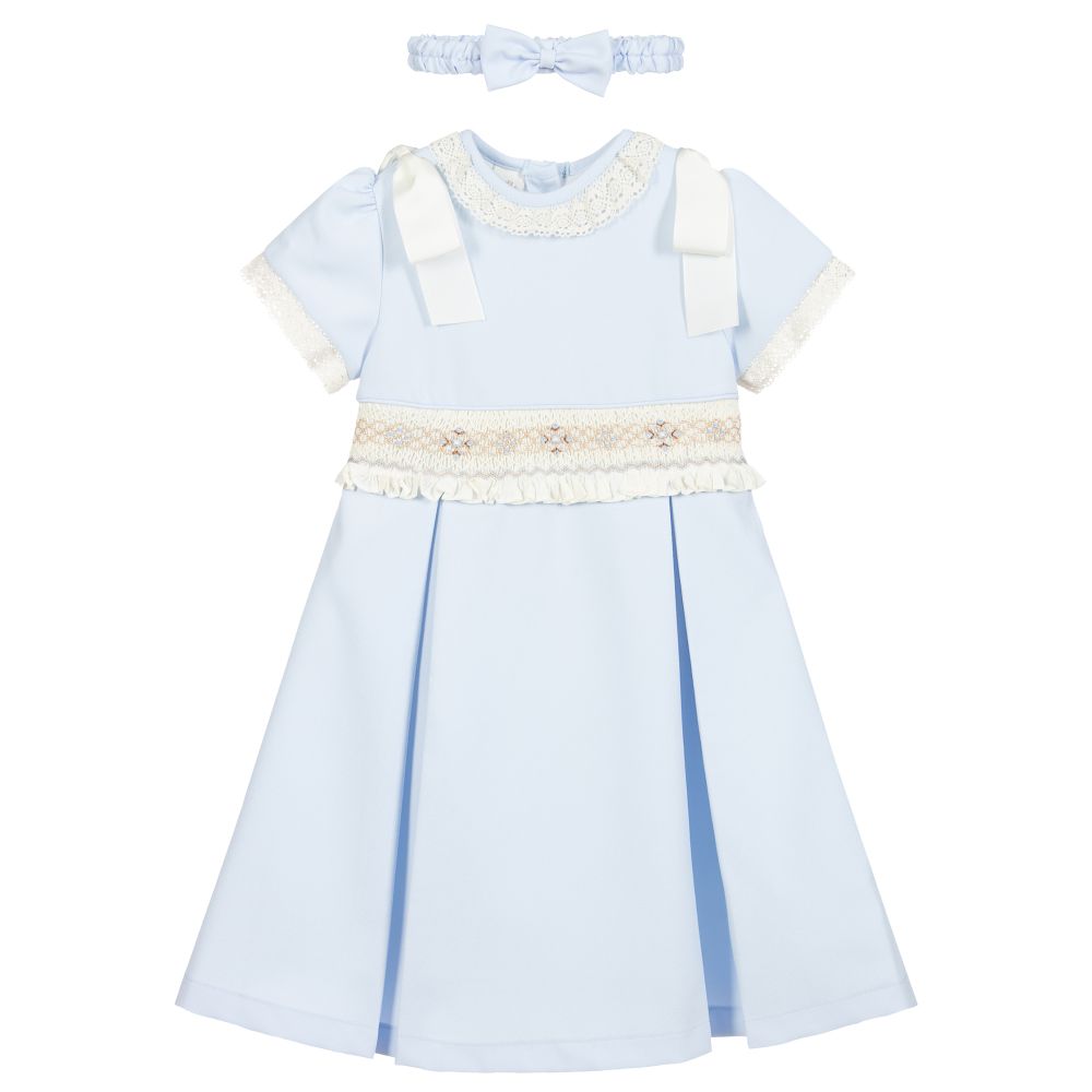 Pretty Originals - Голубое платье со сборками ручной работы | Childrensalon
