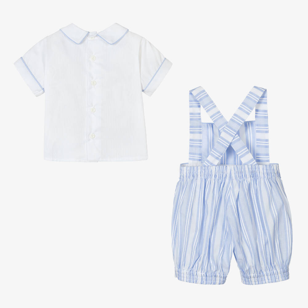 Boys Striped T-shirt and Denim Dungaree Set