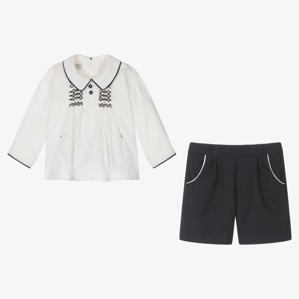 Pretty Originals-بِدلة رسمية سموكينغ لون أبيض وأزرق | Childrensalon Outlet