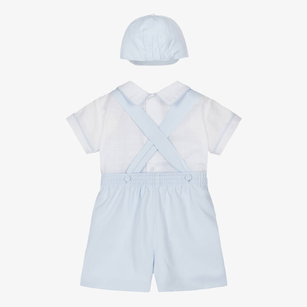 Pretty Originals-Boys Blue & White Smocked Outfit | Childrensalon Outlet