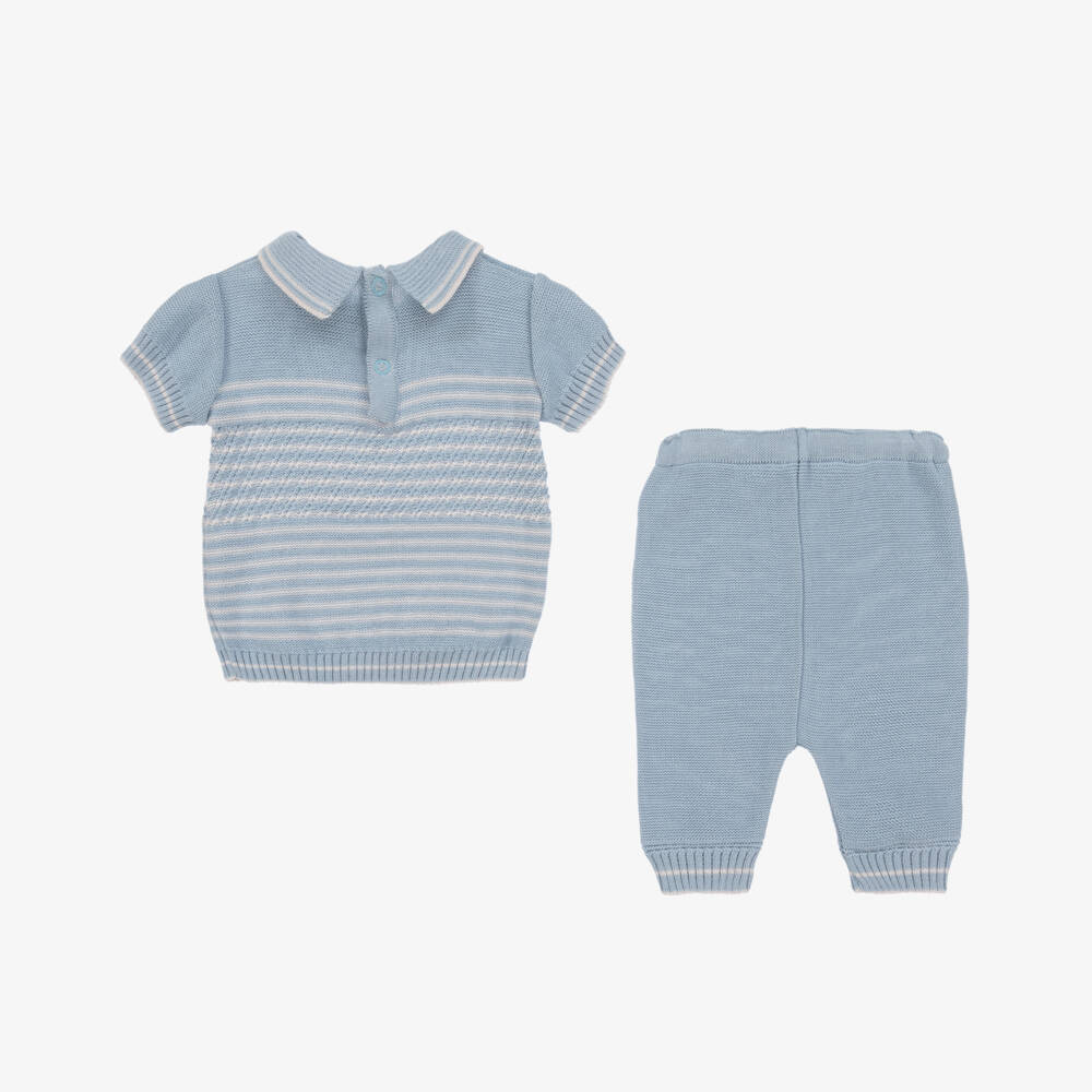 Pretty Originals-طقم صوفي أزرق مريح للأولاد | Childrensalon Outlet