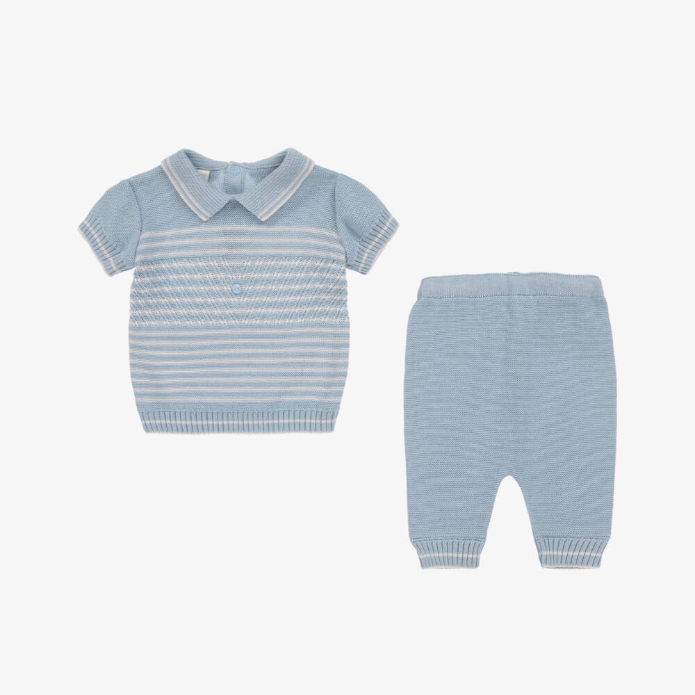 Pretty Originals-طقم صوفي أزرق مريح للأولاد | Childrensalon Outlet