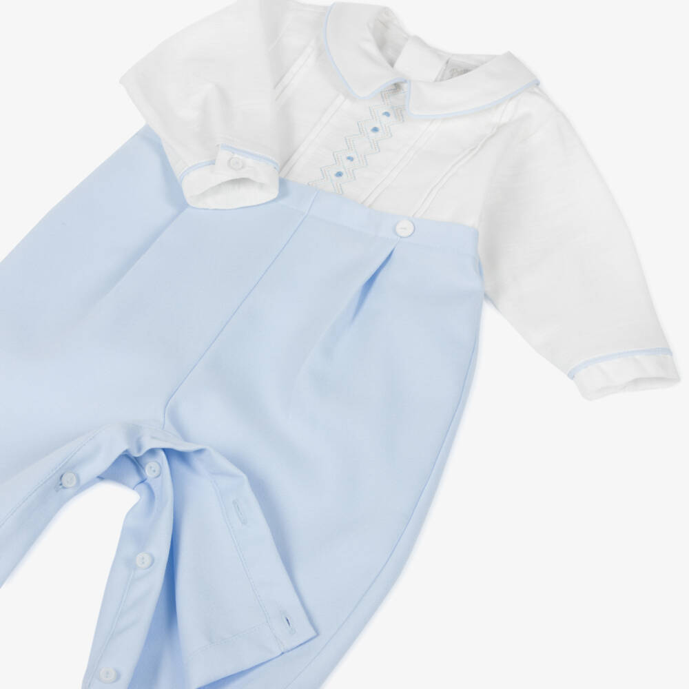 Pretty Originals-Кремовый и синий комбинезон для мальчиков | Childrensalon Outlet