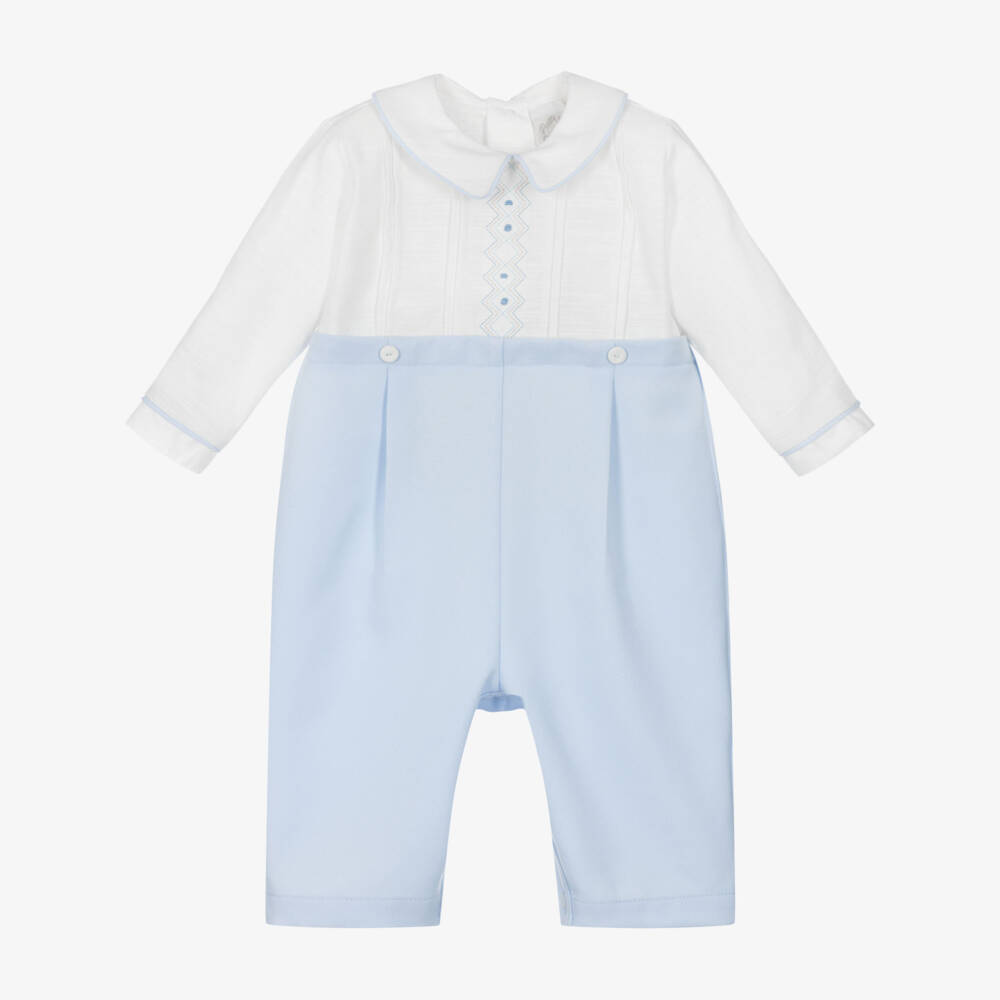 Pretty Originals-Кремовый и синий комбинезон для мальчиков | Childrensalon Outlet