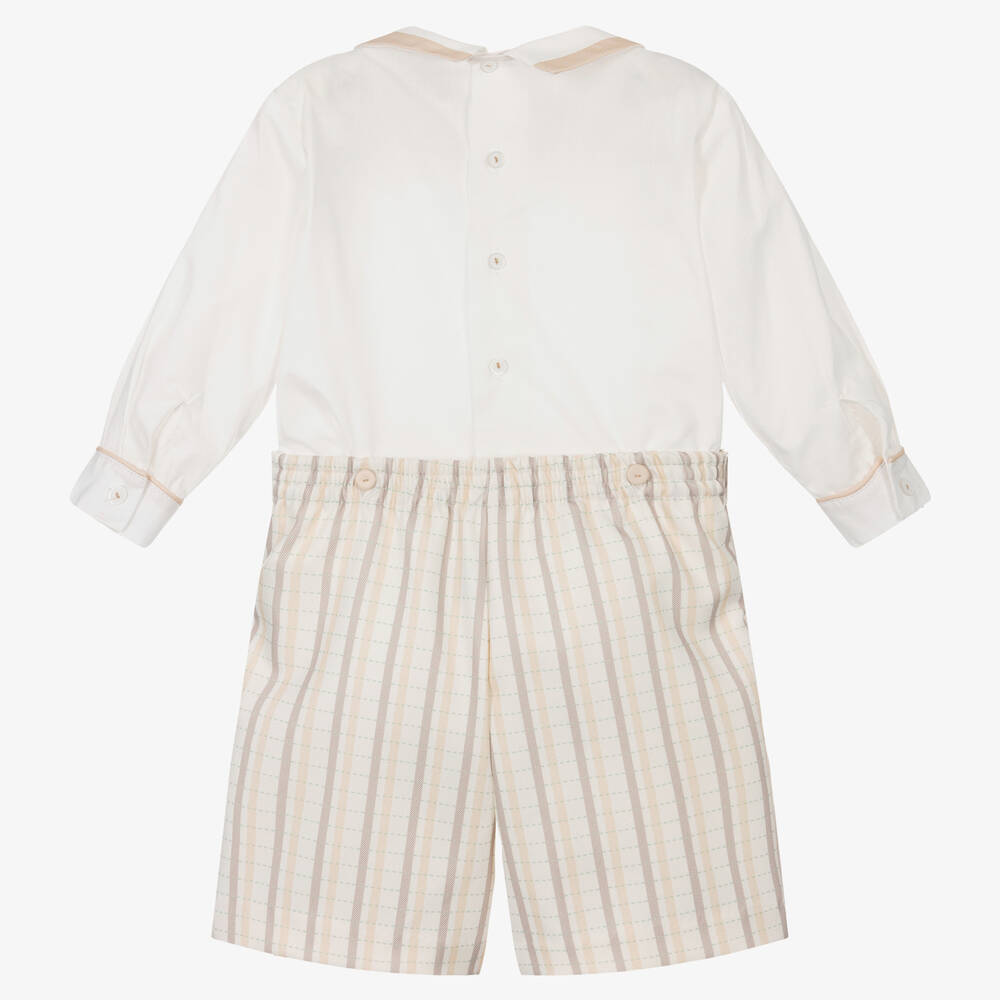 Pretty Originals-Кремовый костюм-бастер в бежевую полоску | Childrensalon Outlet