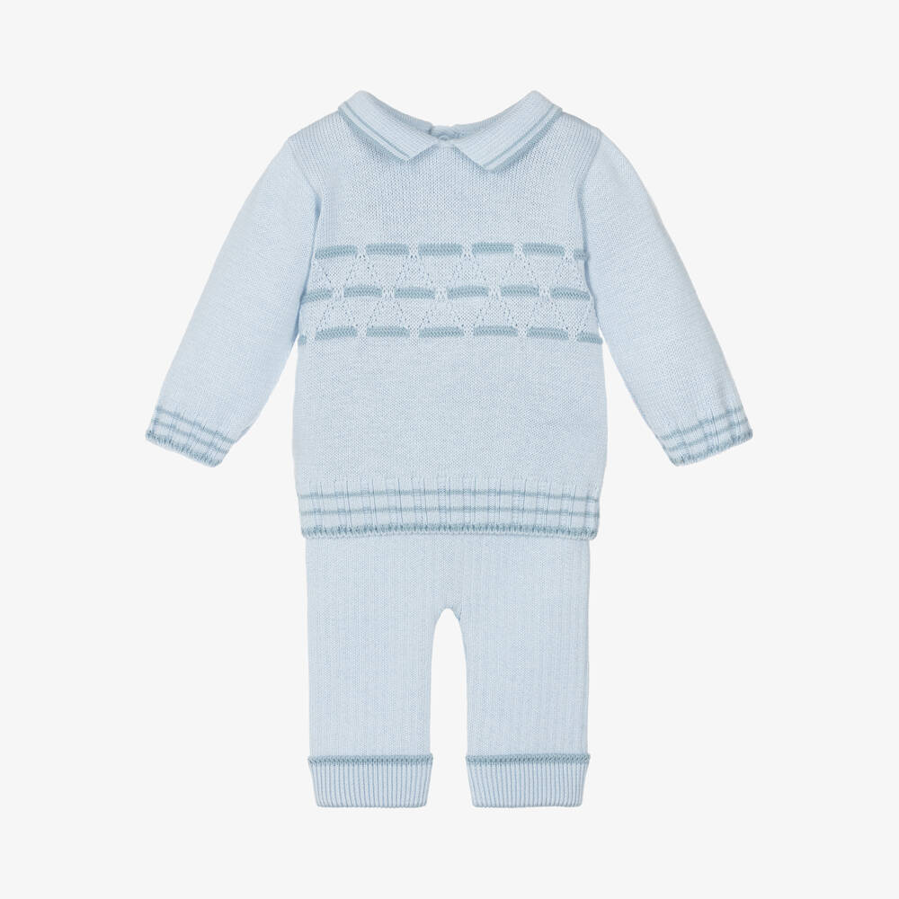 Pretty Originals-Boys Light Blue Knit Set | Childrensalon Outlet