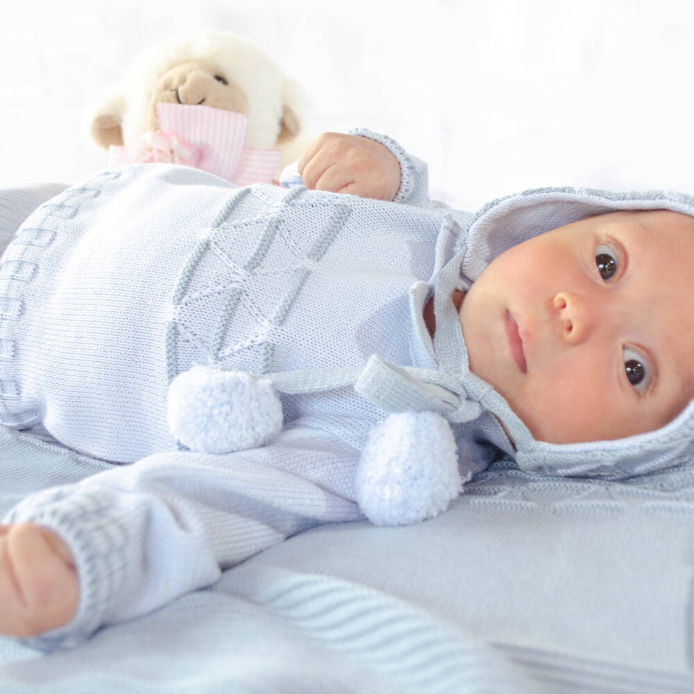 Pretty Originals-Boys Light Blue Knit Set | Childrensalon Outlet