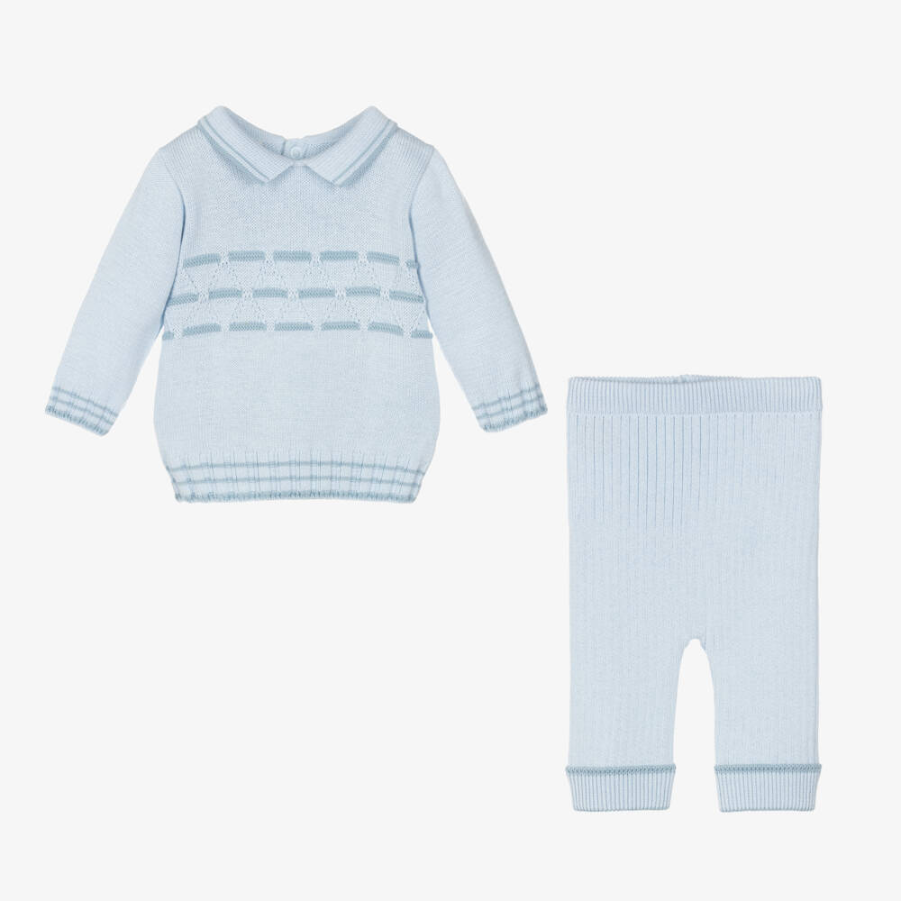 Pretty Originals-Boys Light Blue Knit Set | Childrensalon Outlet