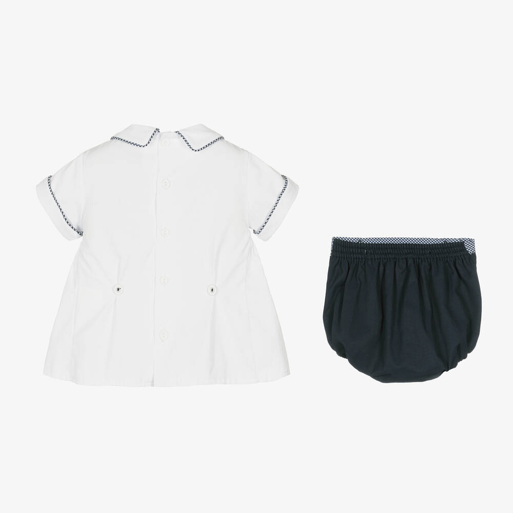 Pretty Originals-Синий костюм-бастер со сборками для мальчиков | Childrensalon Outlet