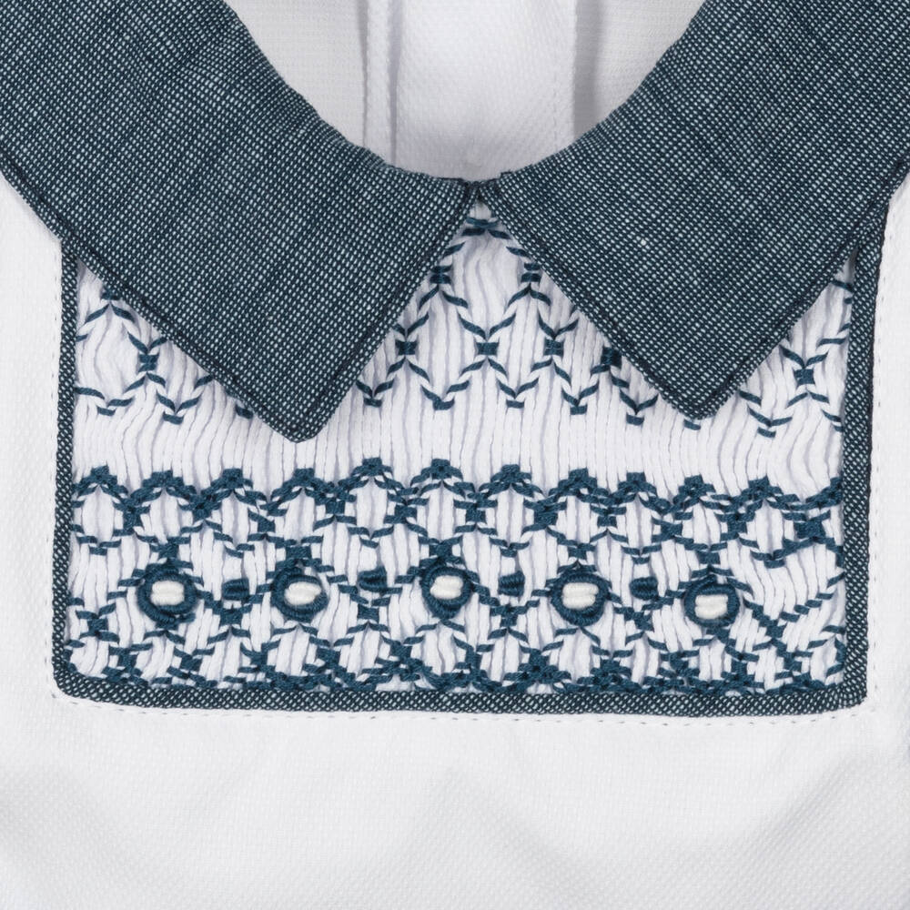 Pretty Originals-Boys Navy Blue Smocked Shorts Set | Childrensalon Outlet