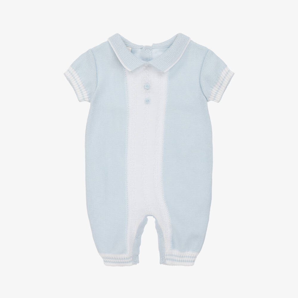 Pretty Originals-Boys Soft Blue Cotton Knit Shortie | Childrensalon Outlet