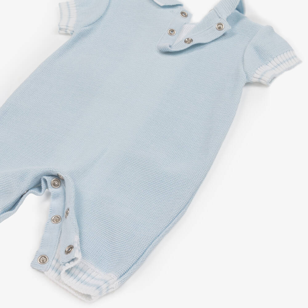 Pretty Originals-Boys Soft Blue Cotton Knit Shortie | Childrensalon Outlet