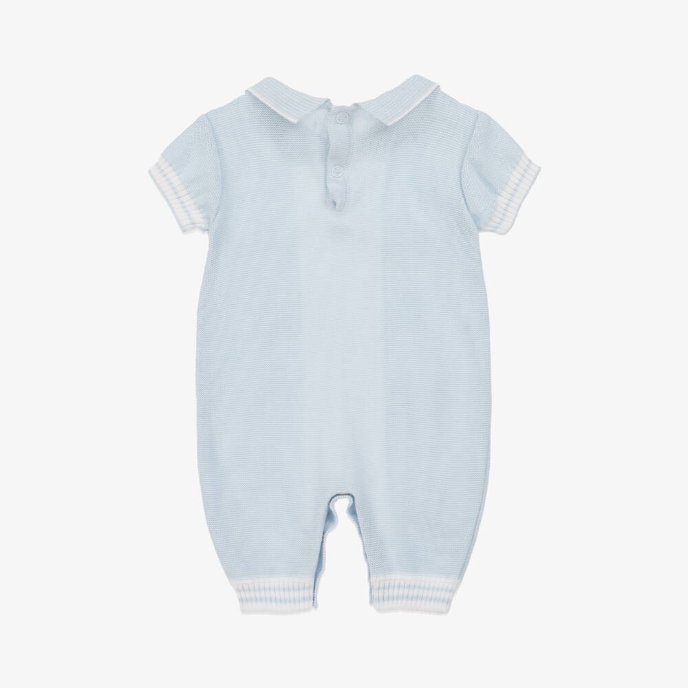 Pretty Originals-Boys Soft Blue Cotton Knit Shortie | Childrensalon Outlet