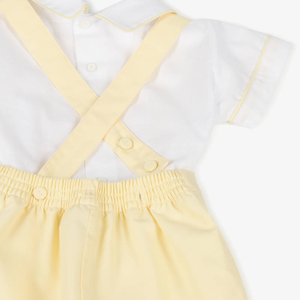 Pretty Originals-Boys Sunny Cotton Dungaree Ensemble | Childrensalon Outlet