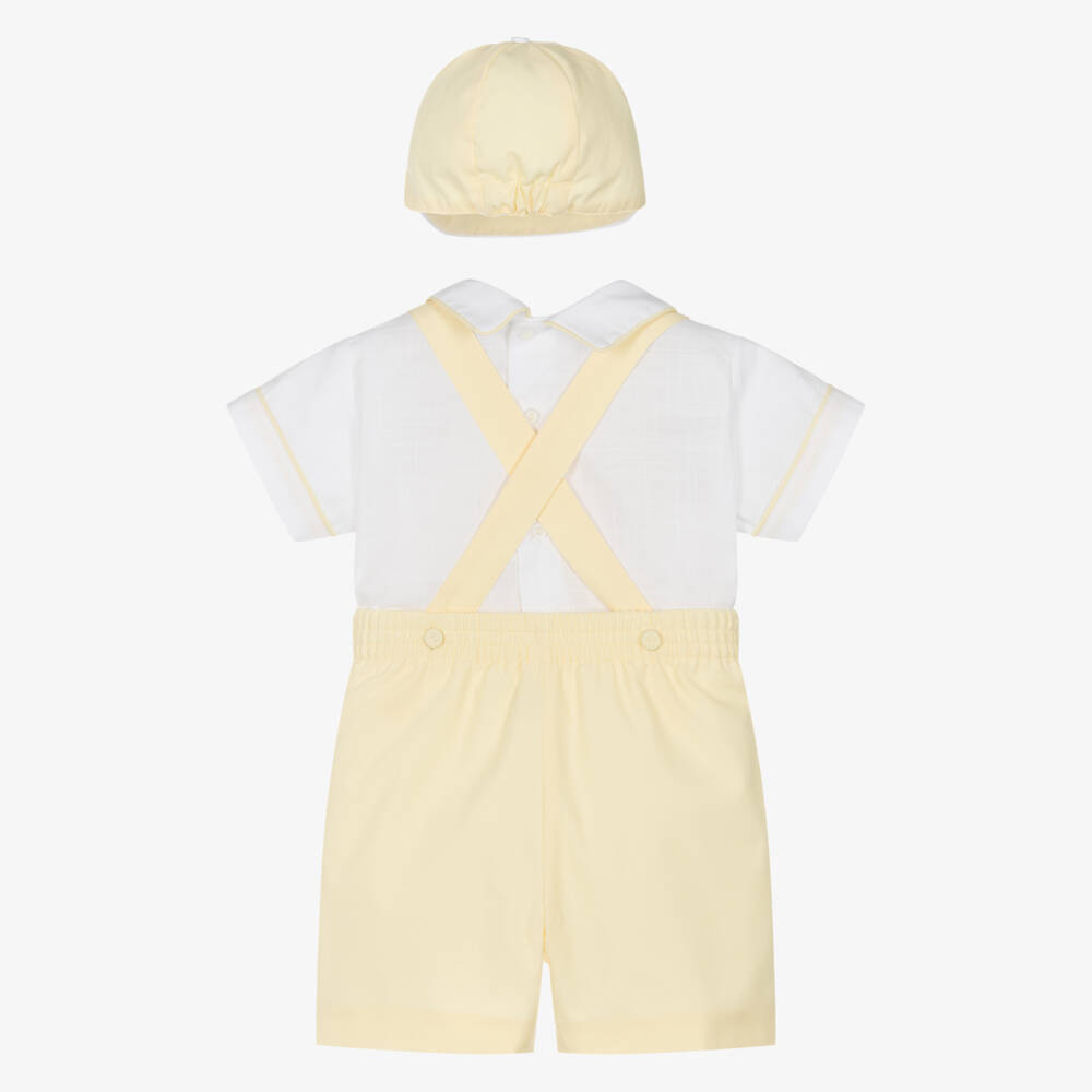 Pretty Originals-Boys Sunny Cotton Dungaree Ensemble | Childrensalon Outlet
