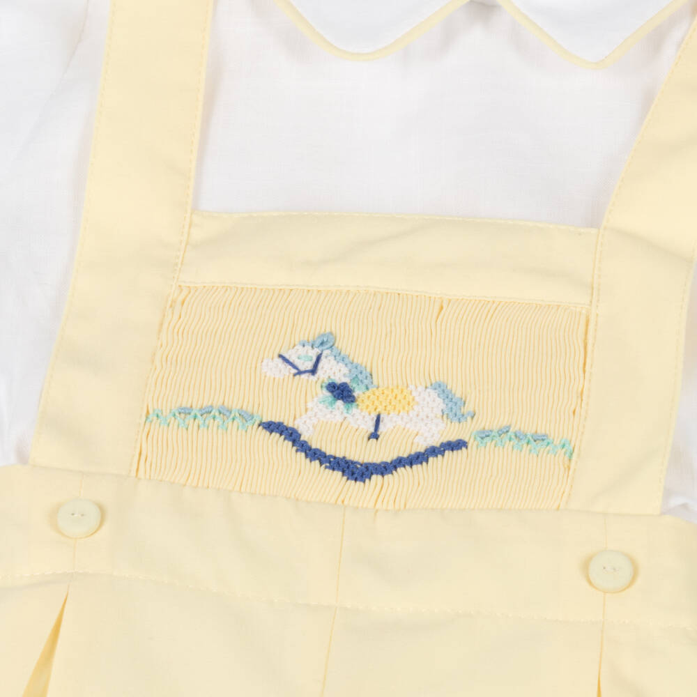 Pretty Originals-Boys Sunny Cotton Dungaree Ensemble | Childrensalon Outlet