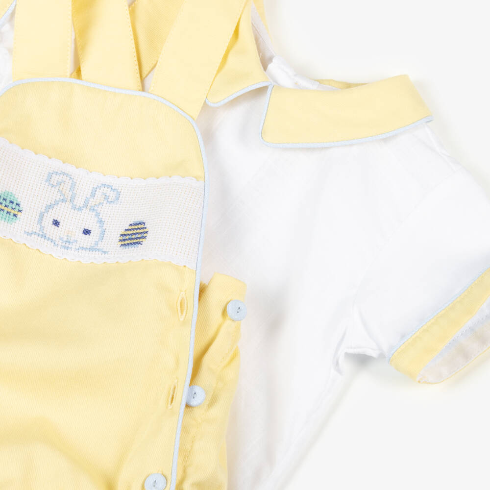 Pretty Originals-Boys Sunny Cotton Dungaree Set | Childrensalon Outlet