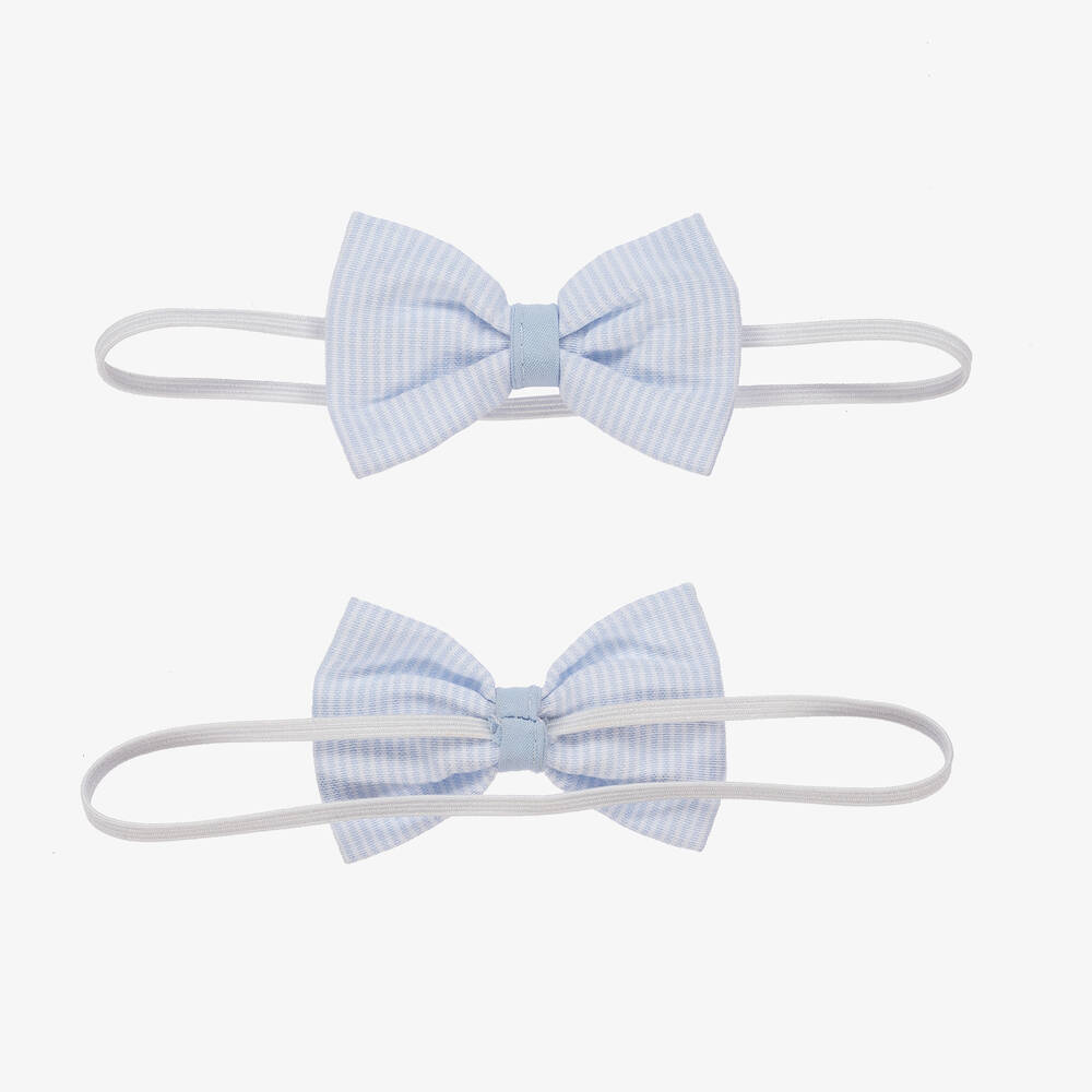 Pretty Originals-طقم شورت أطفال ولادي مزيج قطن مقلم لون أبيض وأزرق | Childrensalon Outlet