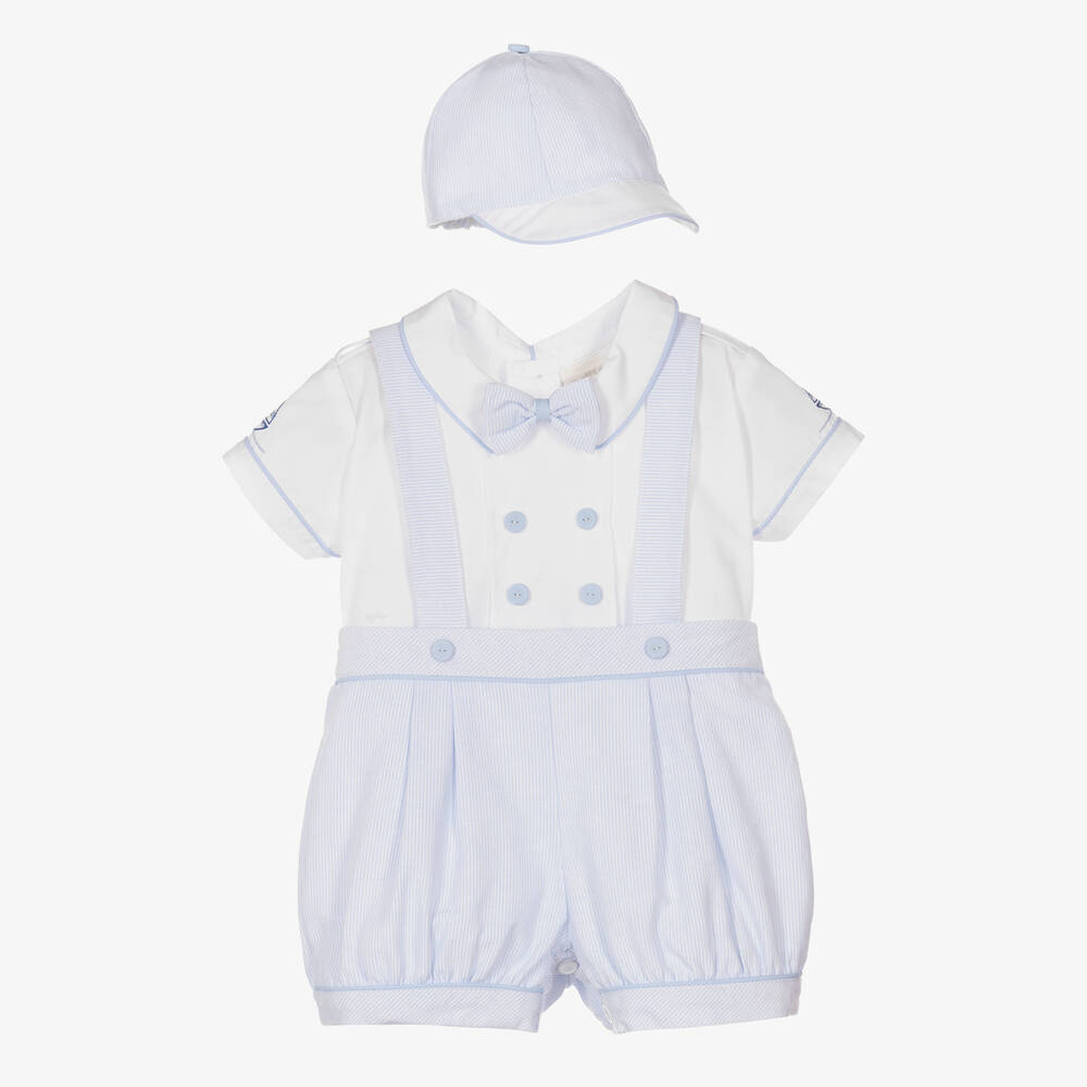 Pretty Originals - Бело-голубой комплект с шортами в полоску | Childrensalon