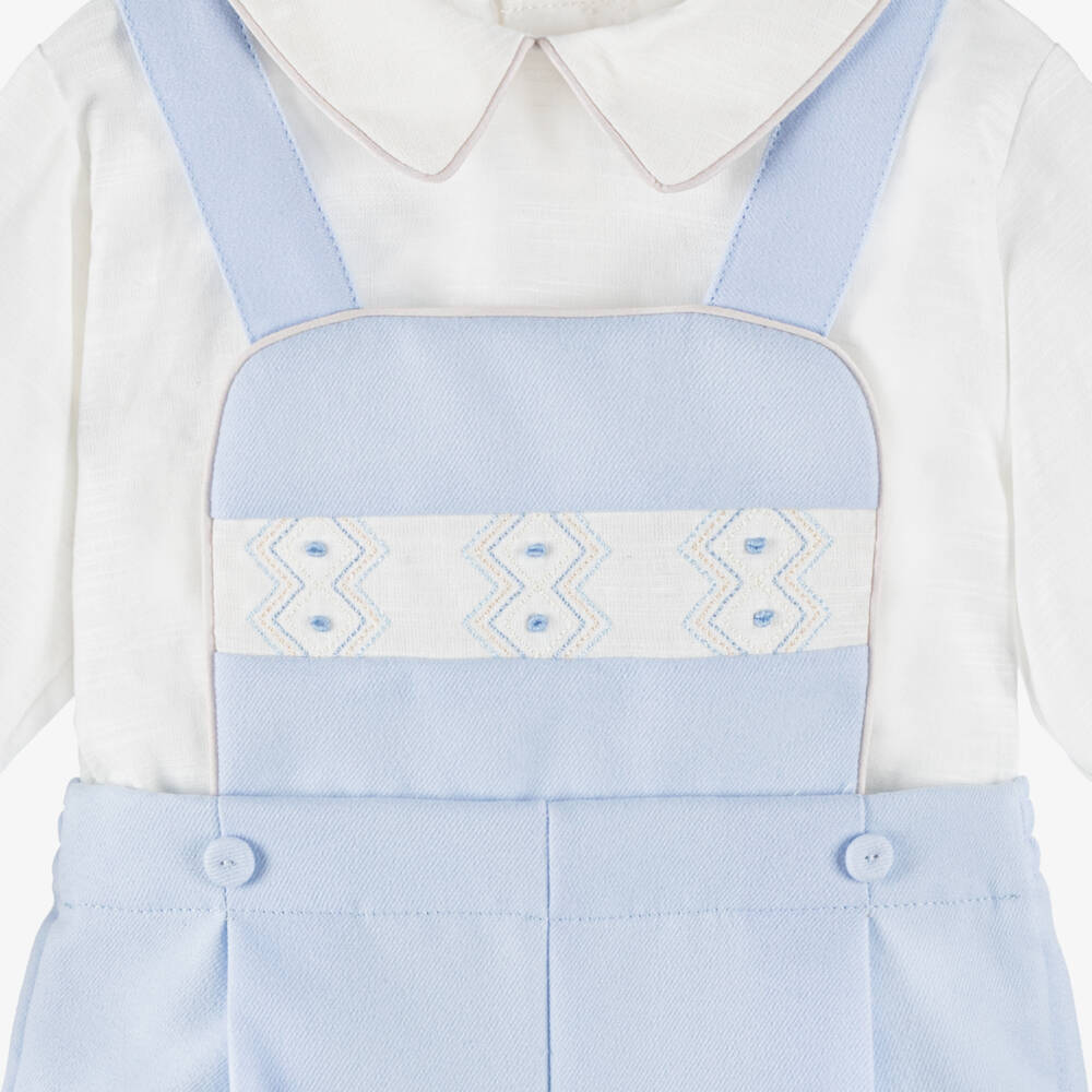 Pretty Originals-طقم دنغري أزرق وأبيض للأولاد | Childrensalon Outlet