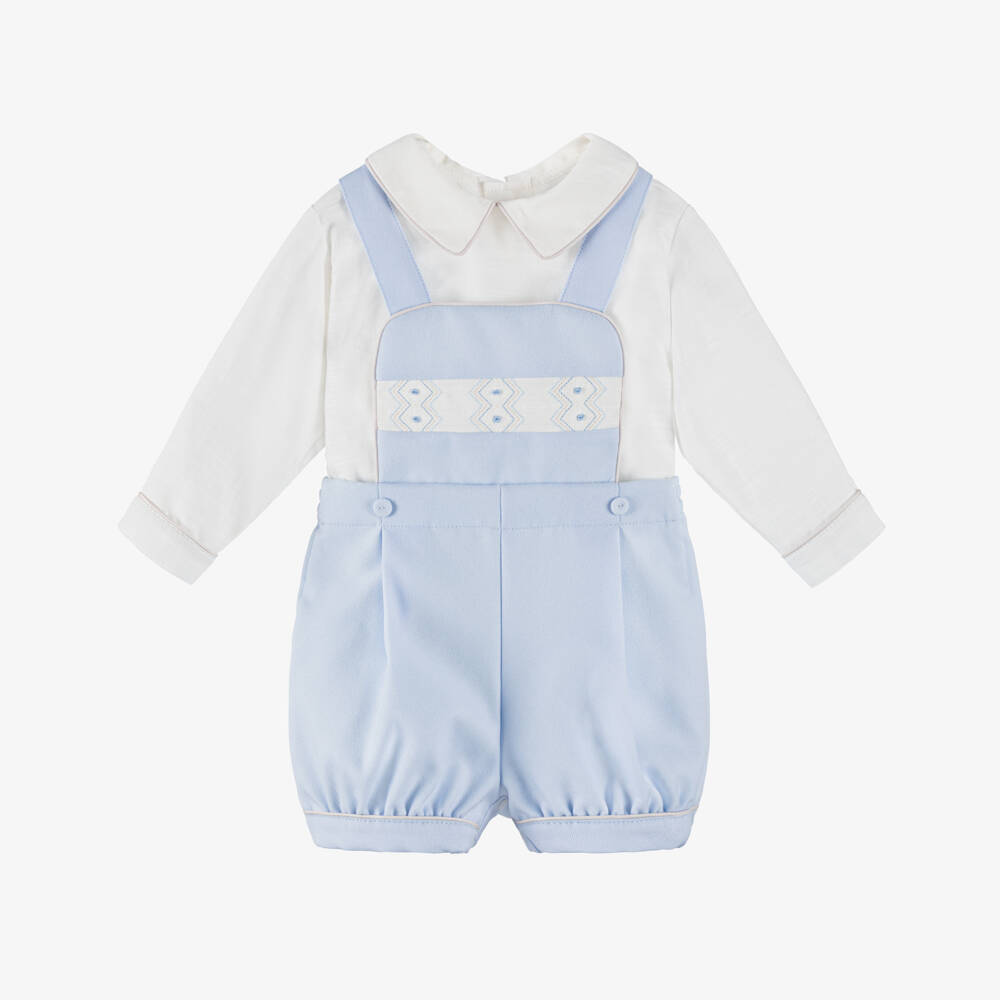 Pretty Originals-طقم دنغري أزرق وأبيض للأولاد | Childrensalon Outlet