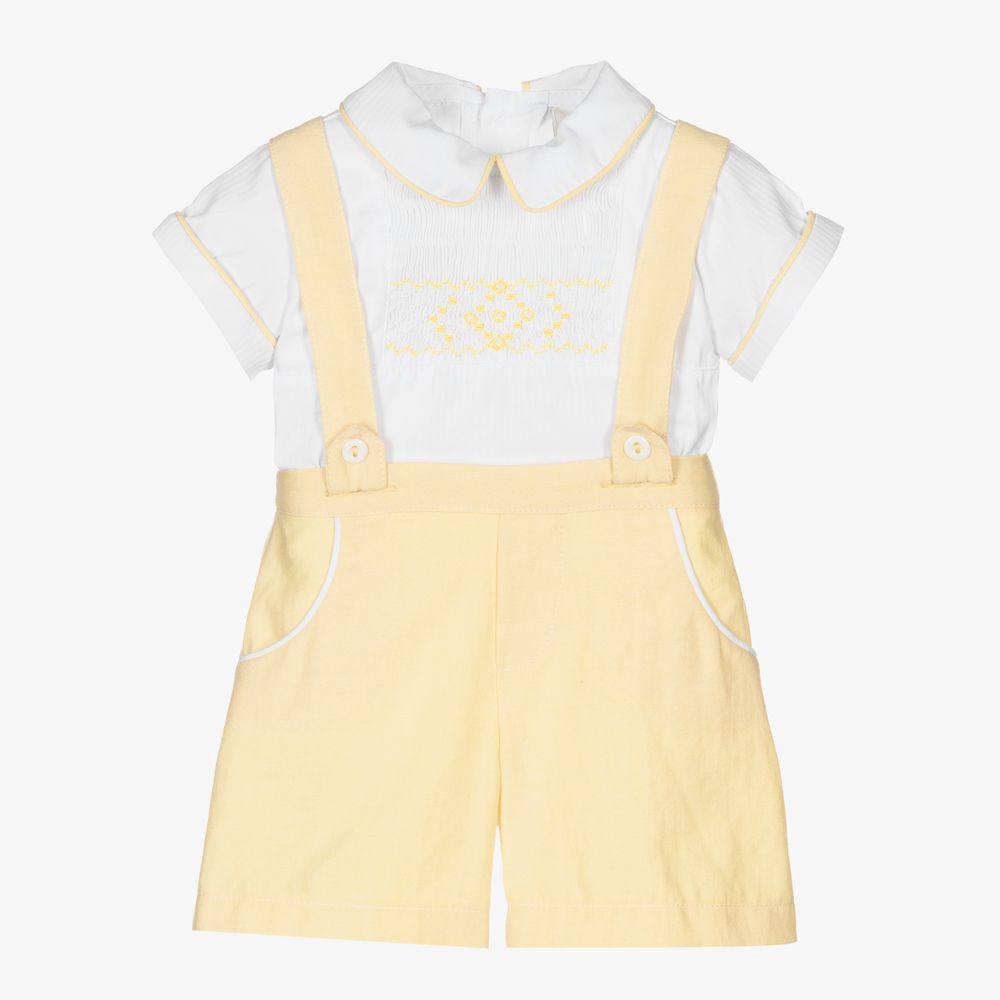 Pretty Originals - Белый топ с желтыми шортами для мальчиков | Childrensalon