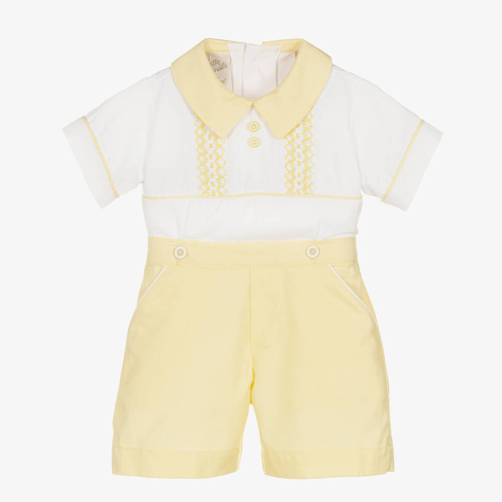 Pretty Originals-Желтый костюм-бастер со сборками для мальчиков | Childrensalon Outlet