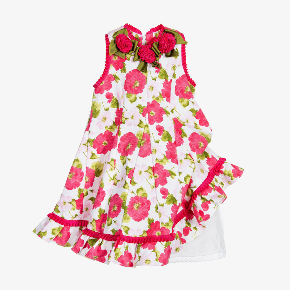 Pretty Originals-Fuchsia Pink Floral Dress | Childrensalon Outlet