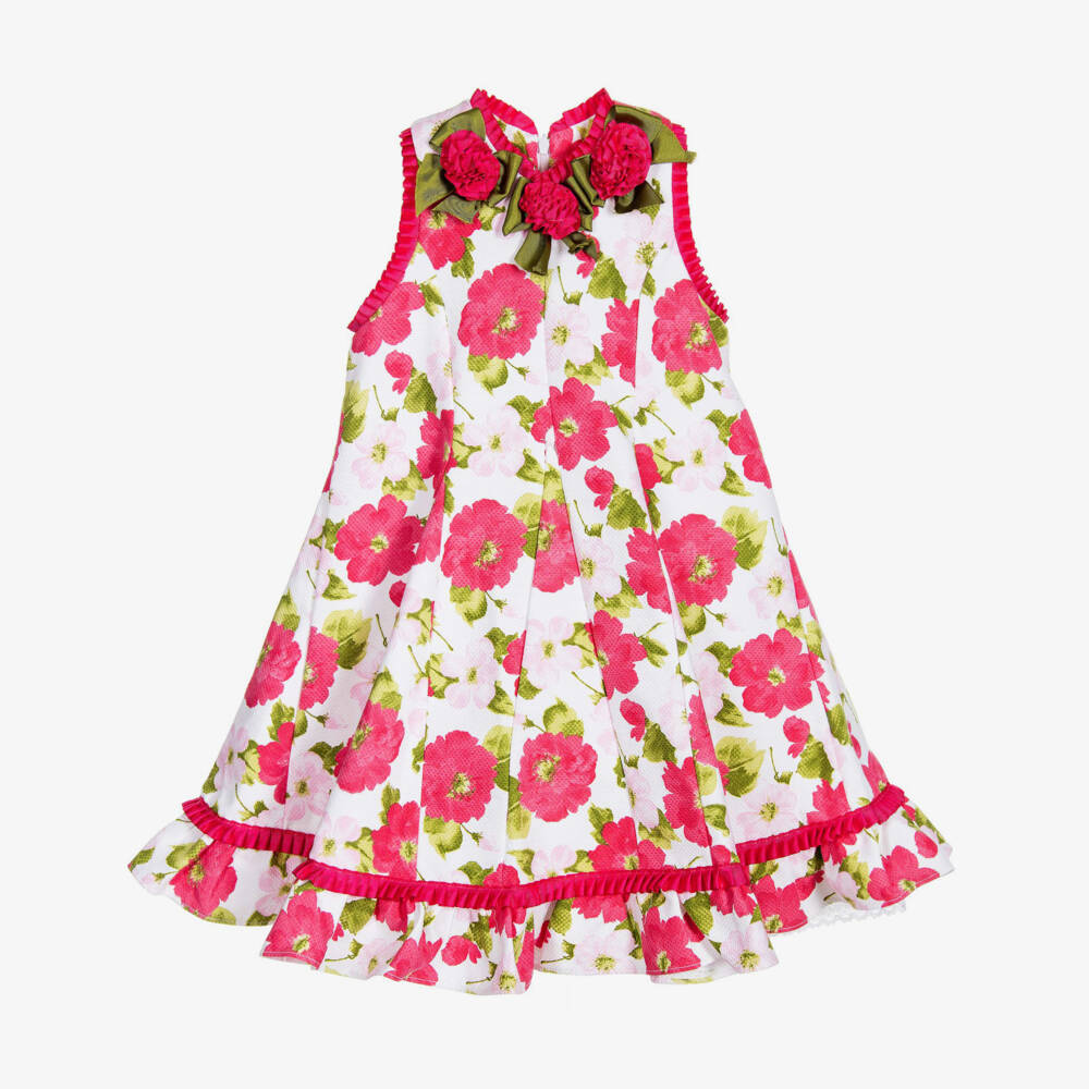 Pretty Originals-Fuchsia Pink Floral Dress | Childrensalon Outlet