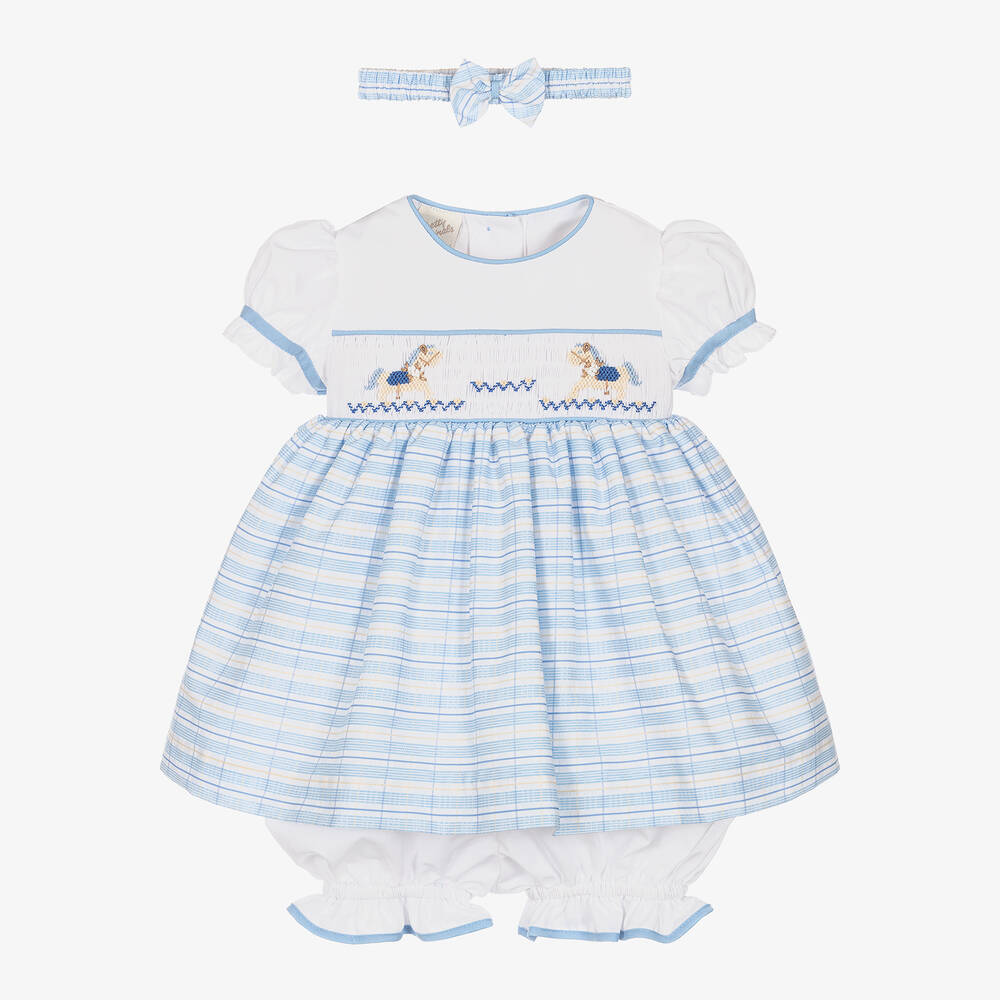 Pretty Originals - Ensemble robe bleue à carreaux | Childrensalon