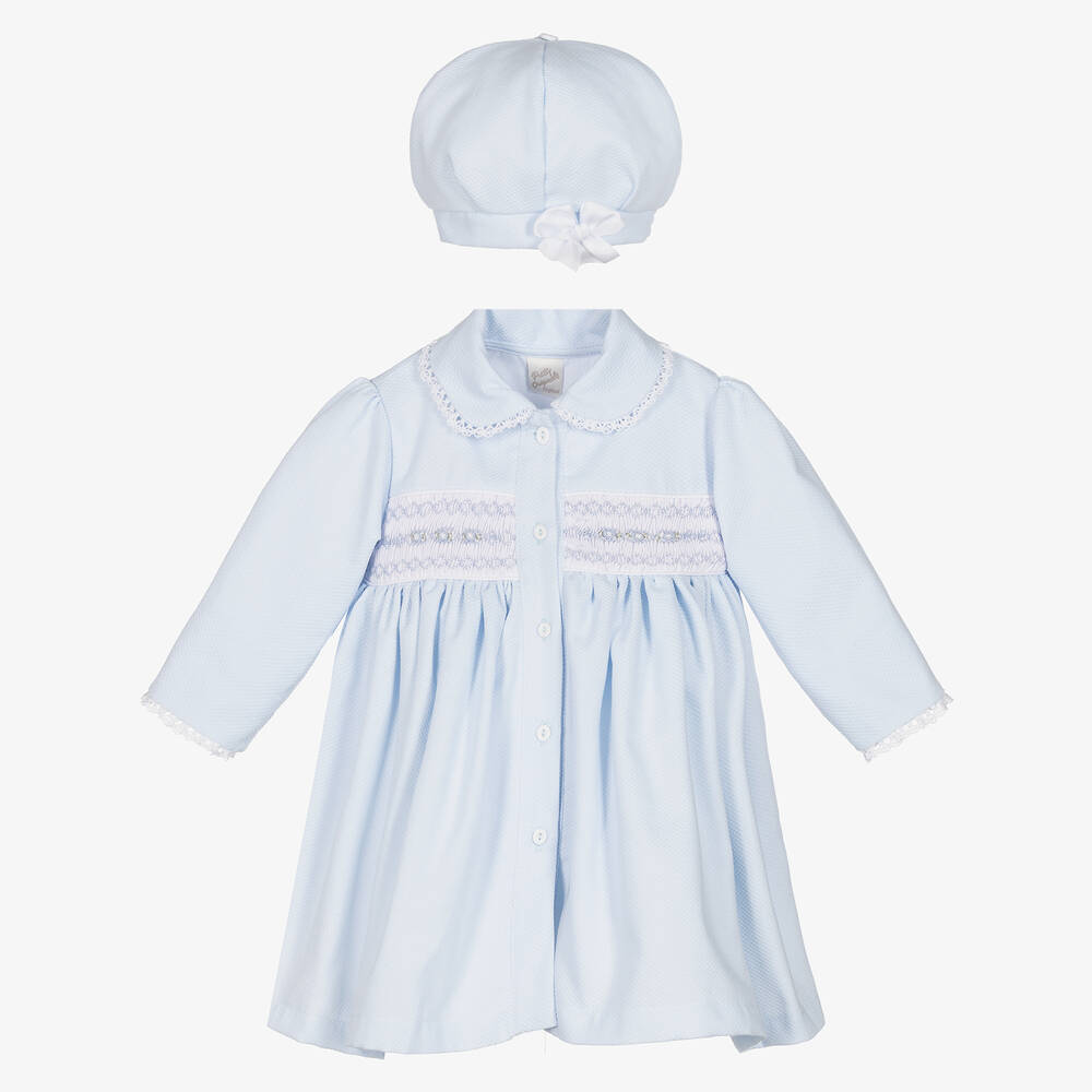 Pretty Originals - Girls Blue Coat & Hat Set | Childrensalon