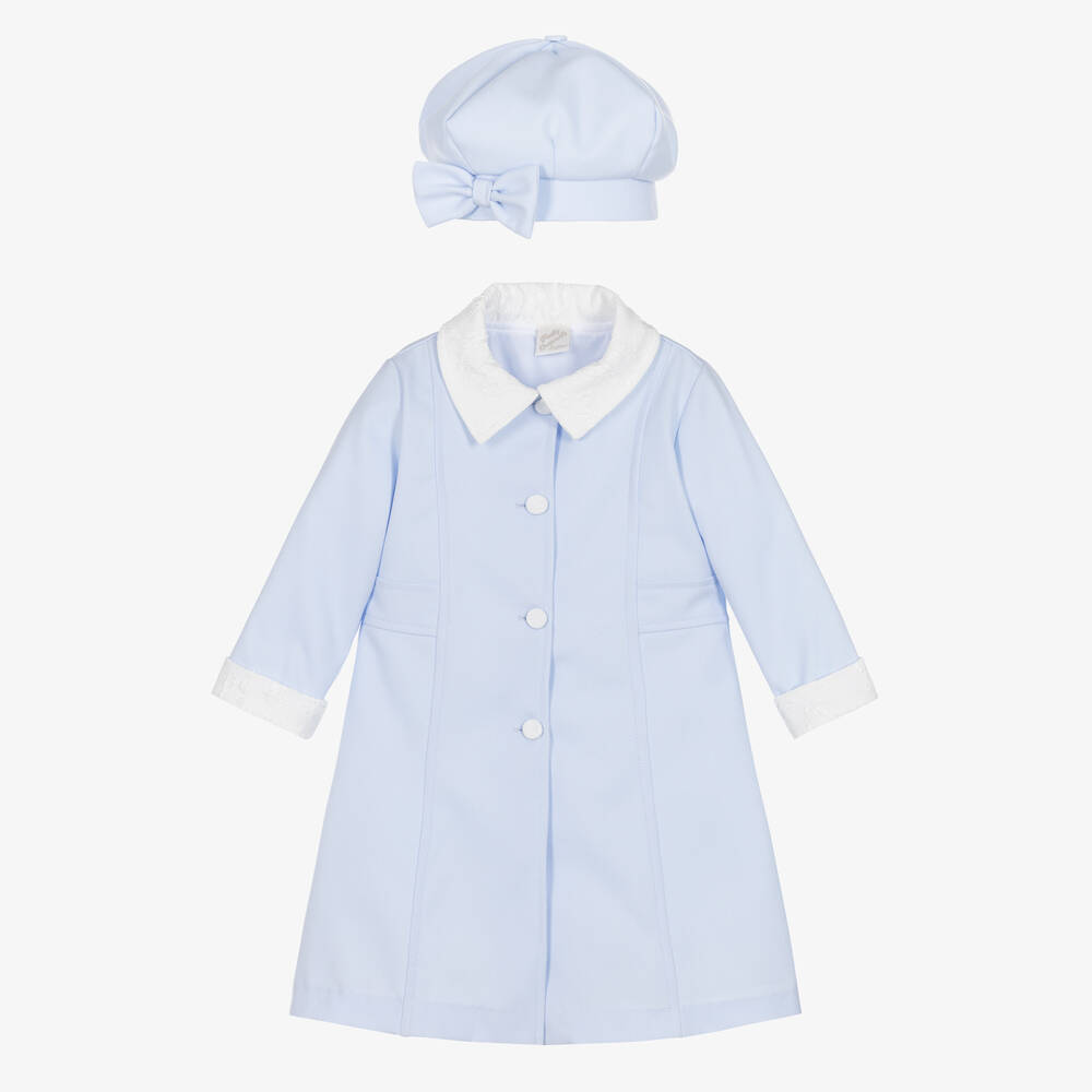 Pretty Originals - Ensemble manteau et bonnet bleu | Childrensalon