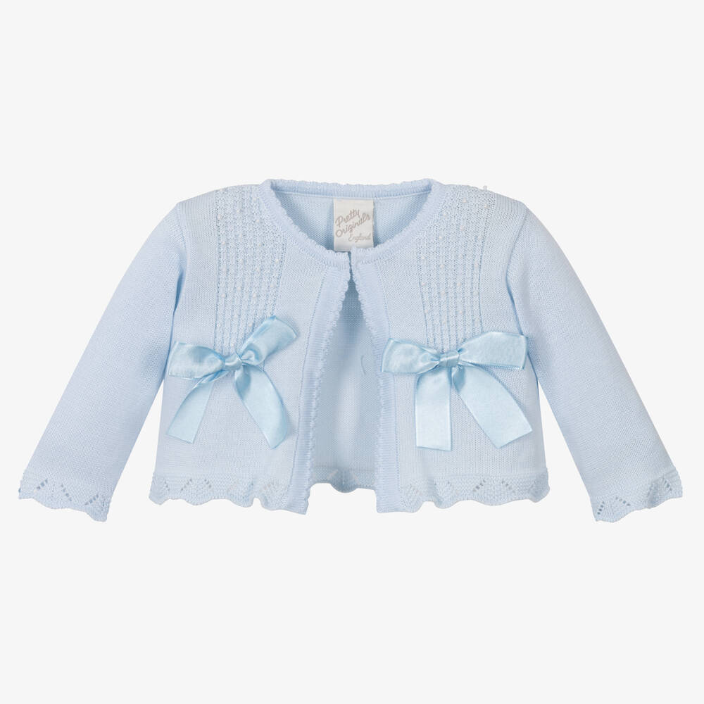 Pretty Originals - Blaue Baumwoll-Strickjacke | Childrensalon