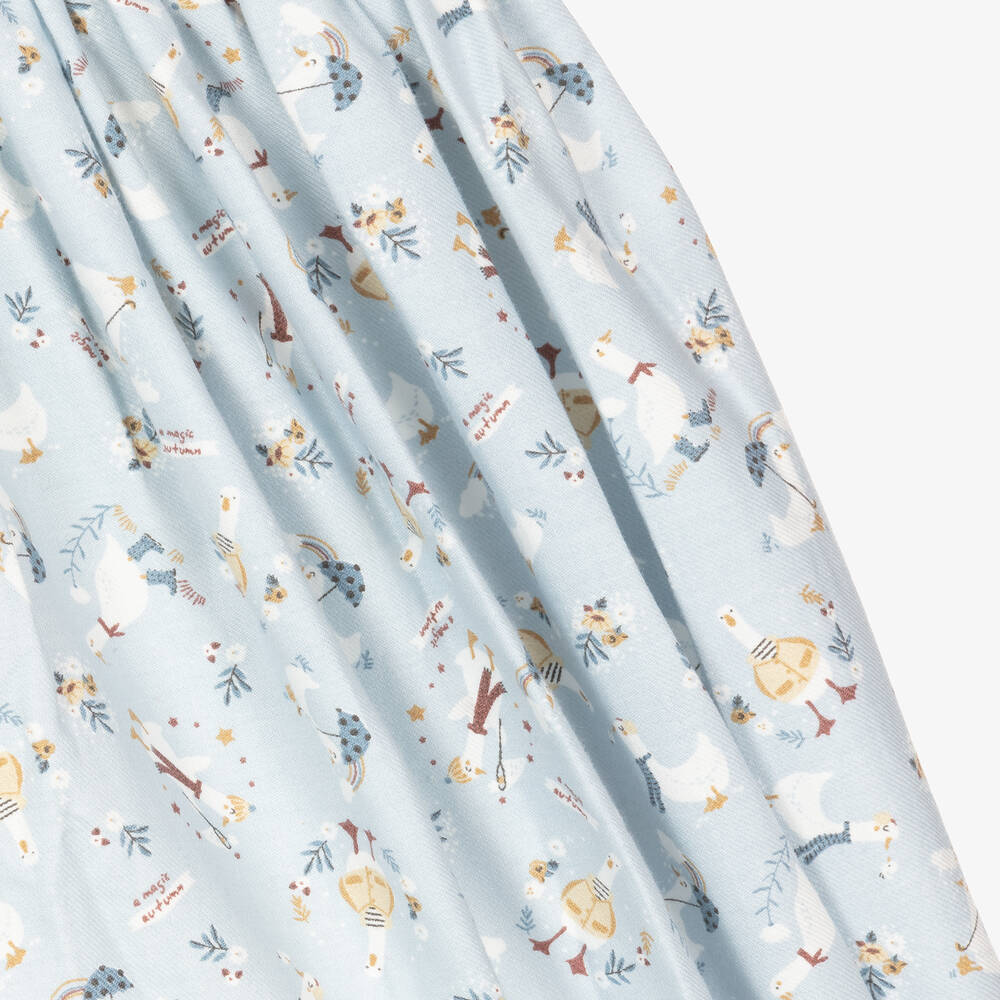 Pretty Originals-طقم فستان مطرز سموكينغ قطن لون أزرق | Childrensalon Outlet