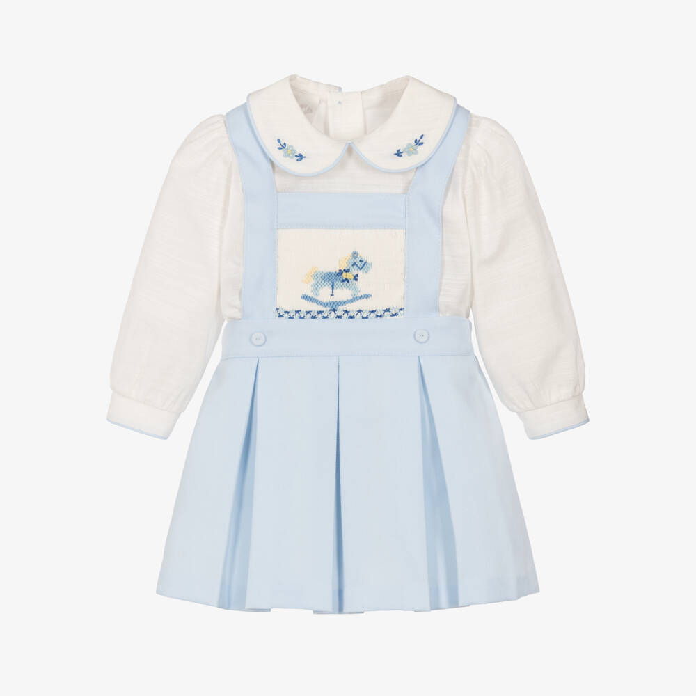 Pretty Originals-Комплект сарафан синий с вышивкой для девочек | Childrensalon Outlet