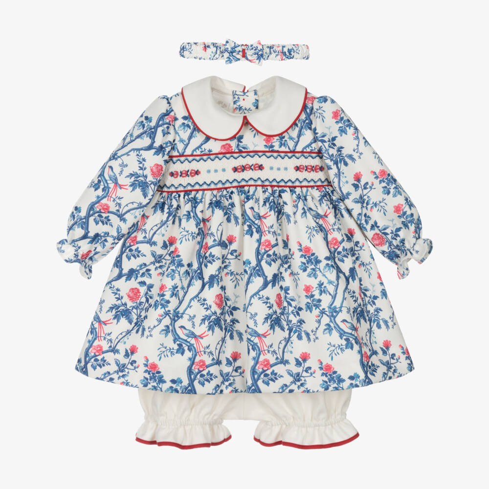 Pretty Originals-Синий цветочный ансамбль платье для девочек | Childrensalon Outlet